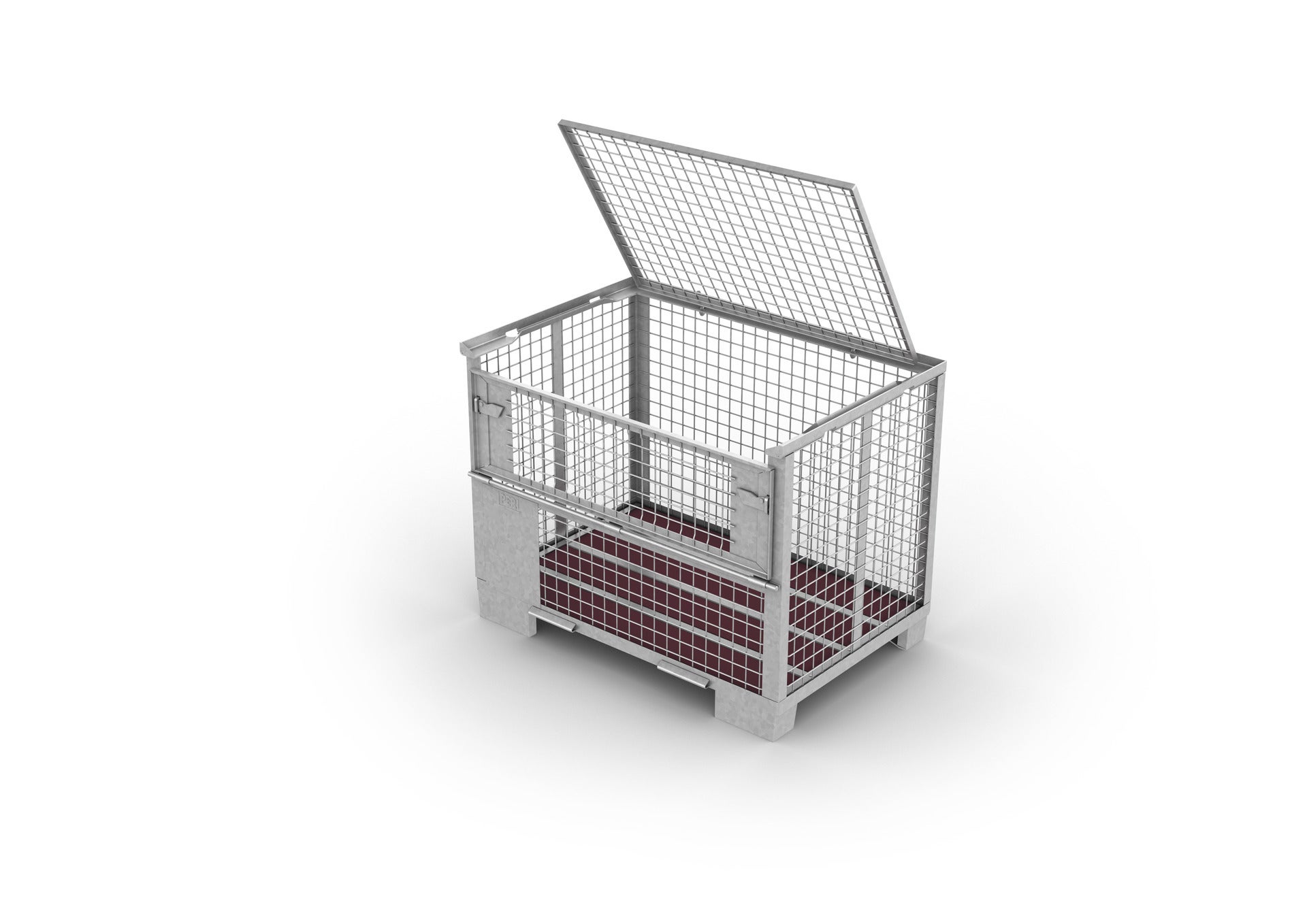 Die Gitterbox eignet sich für das Transportieren schwer stapelbarer Teile mit einem Gesamtgewicht von bis zu 1,5 t<br/>