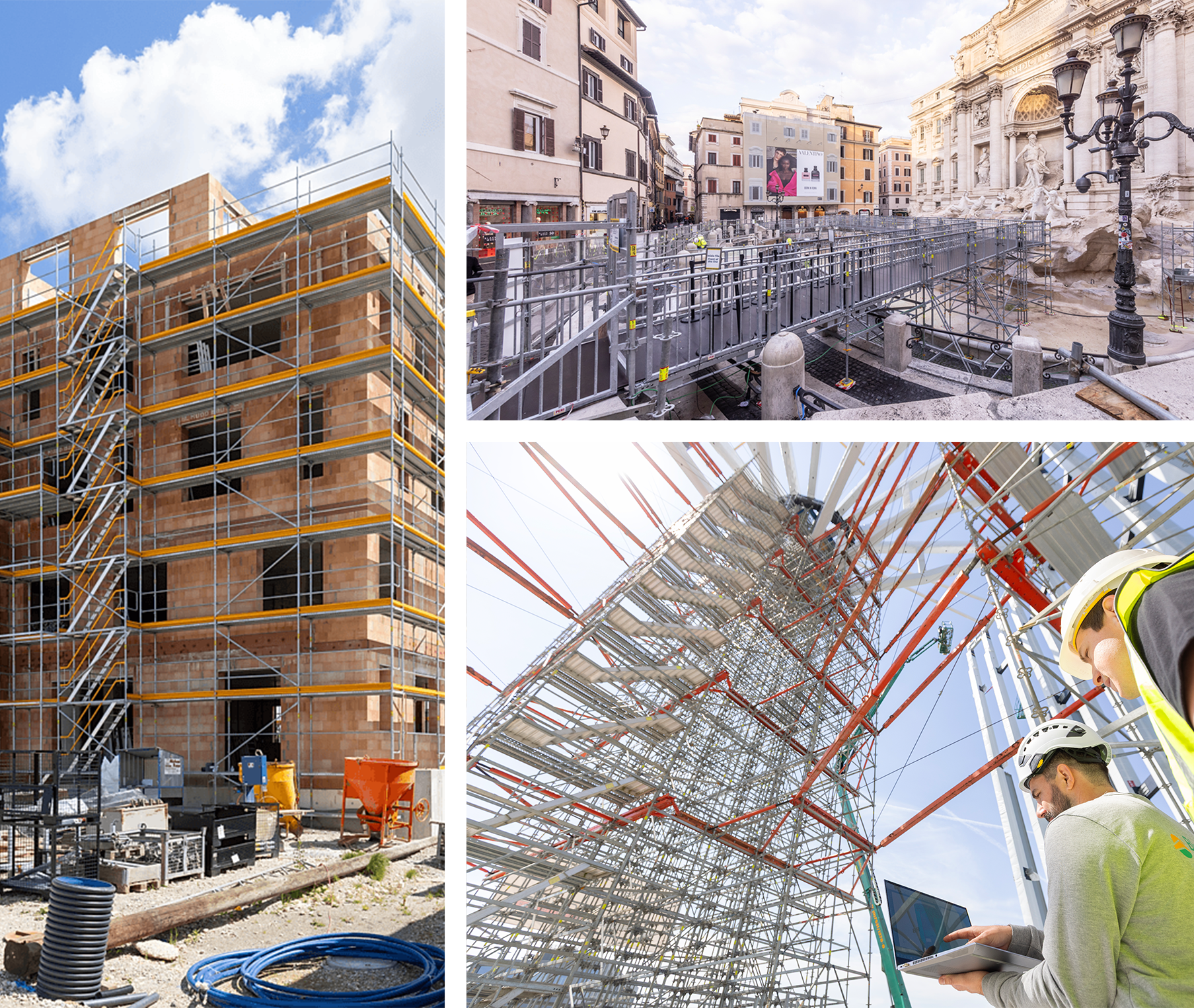 A collage of different PERI UP Apllications on Projects