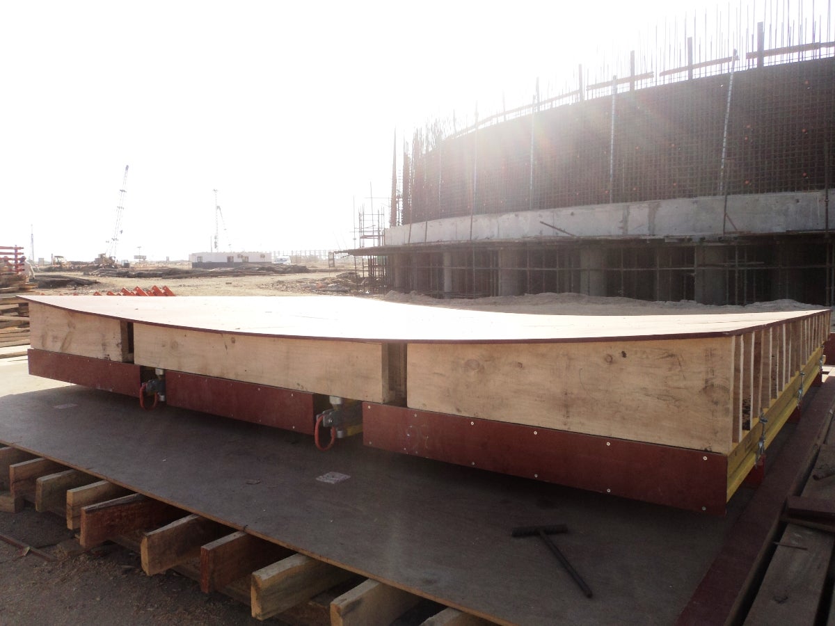 Wooden profile used for creating curvature.