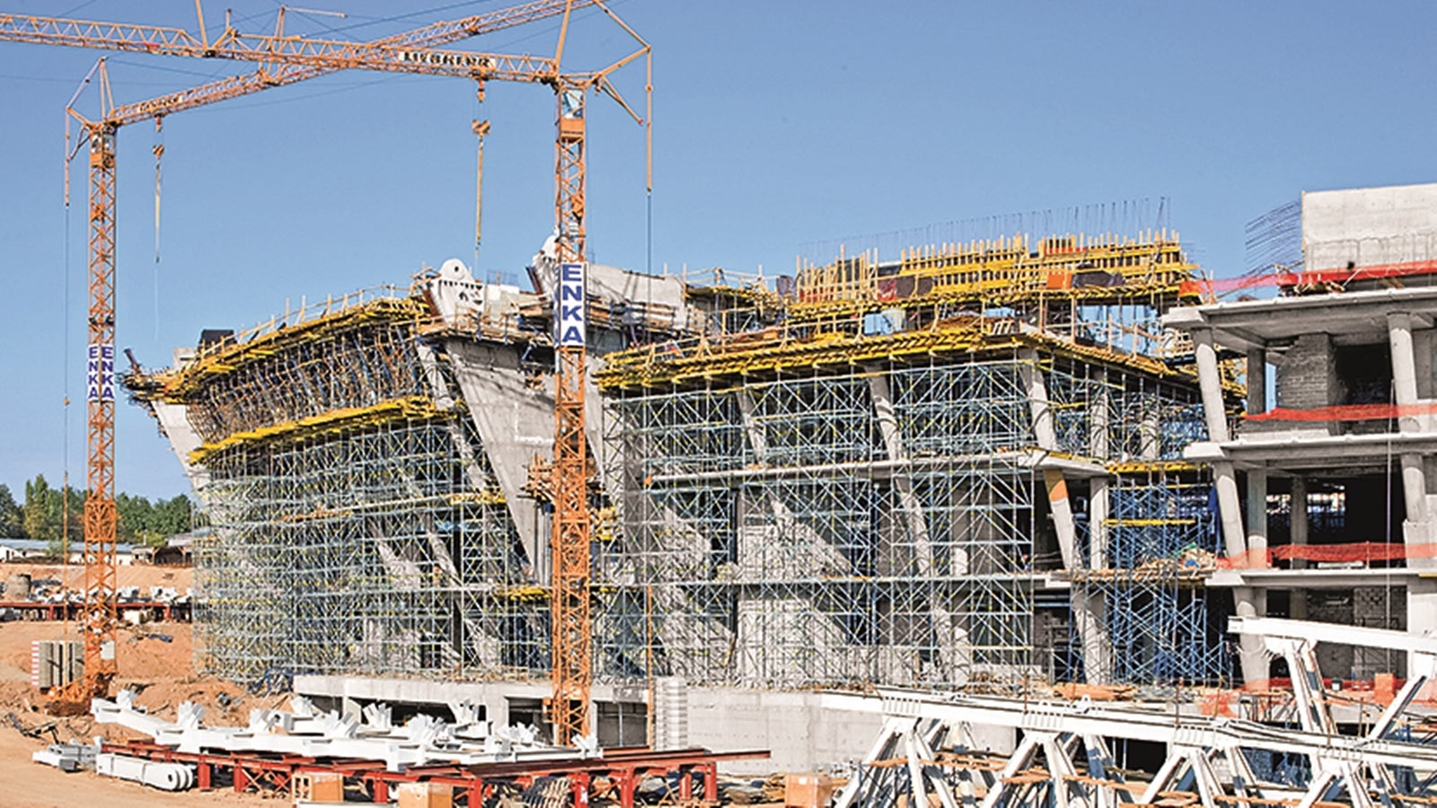 スタジアムの外側から撮影