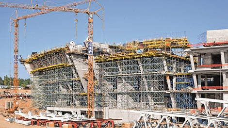 スタジアムの外側から撮影