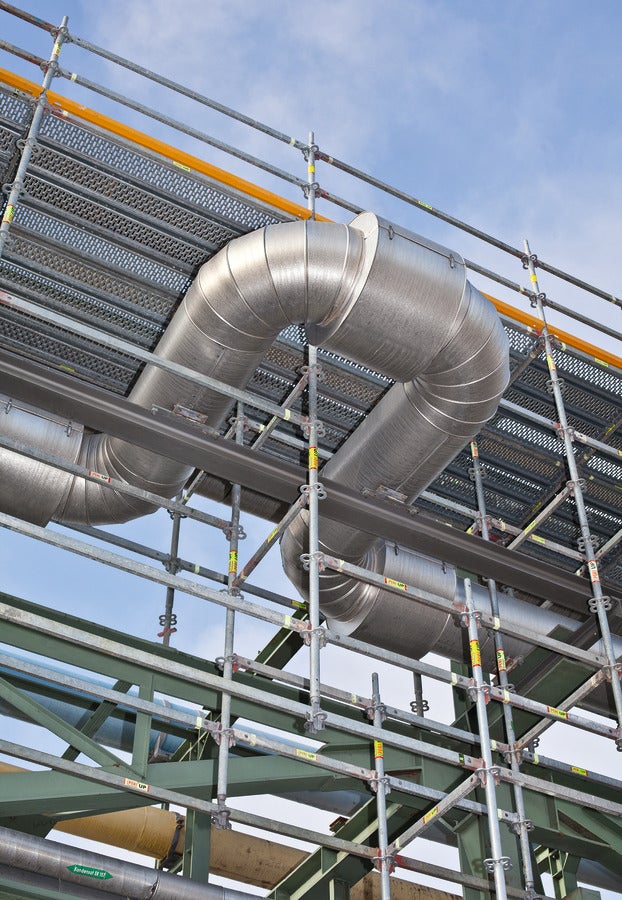 The self-locking ledger connection at the scaffold node (Gravity Lock), the integrated lift-off protection of the decks and the simple modular logic can accelerate the assembly speed.