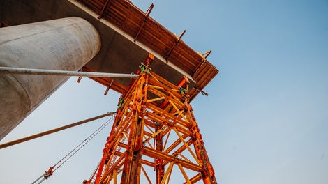 VST Shoring Towers are designed to support very large loads in bridge construction.