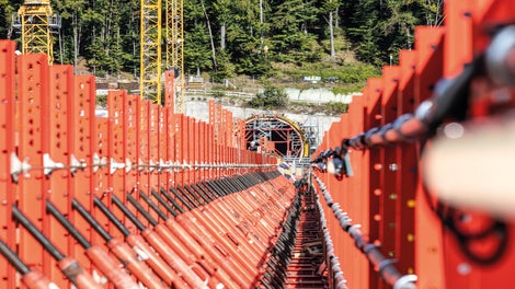 PERI engineers assisted with the construction of the piers, superstructure and tunnel portals using their solution expertise and modular, coordinated formwork and scaffolding systems.<br/>(Photo: PERI SE)<br/>