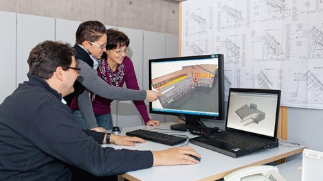 Engineers of the Weissenhorn 3D-Support Team planned the complex formwork units in close cooperation with the London office of star architect, Zaha Hadid.