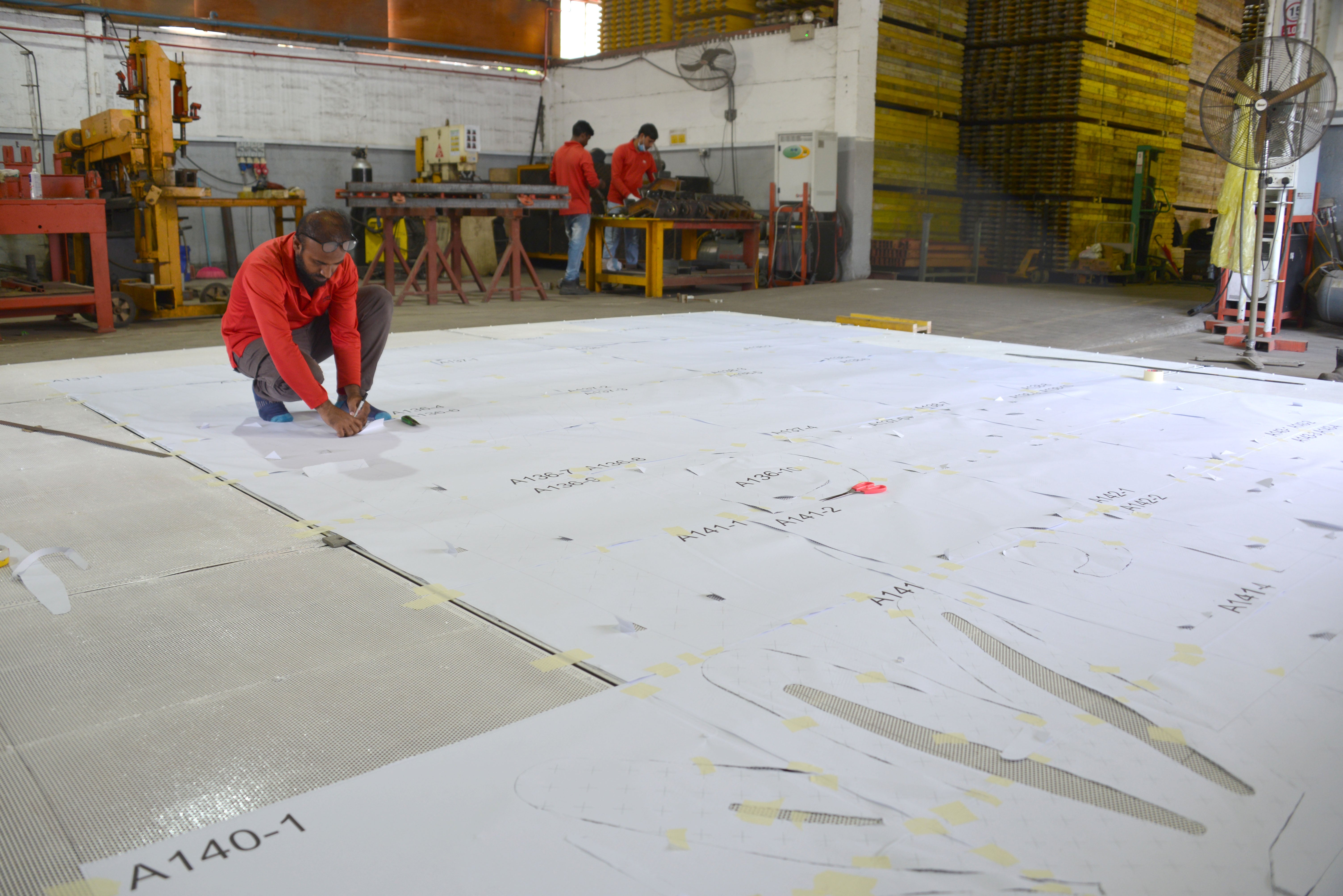Detailed plotting and painting of the safety screens