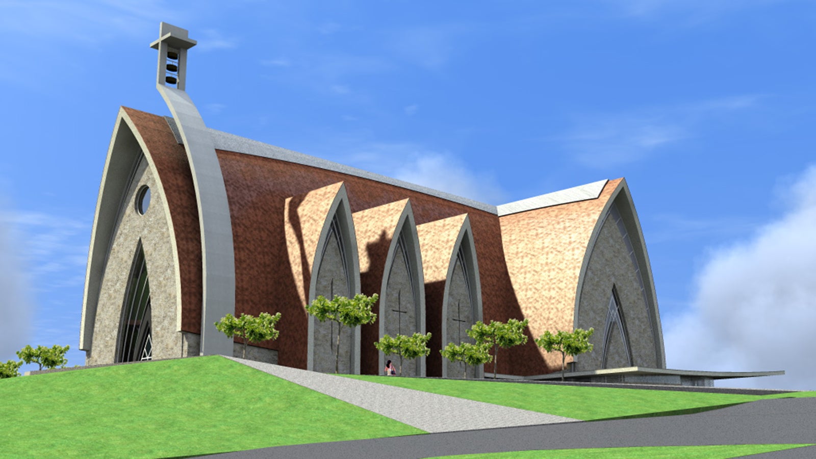 Wizualizacja kościoła - Pracownia Projektowo Budowlana A-plus Adrian Jaroszek