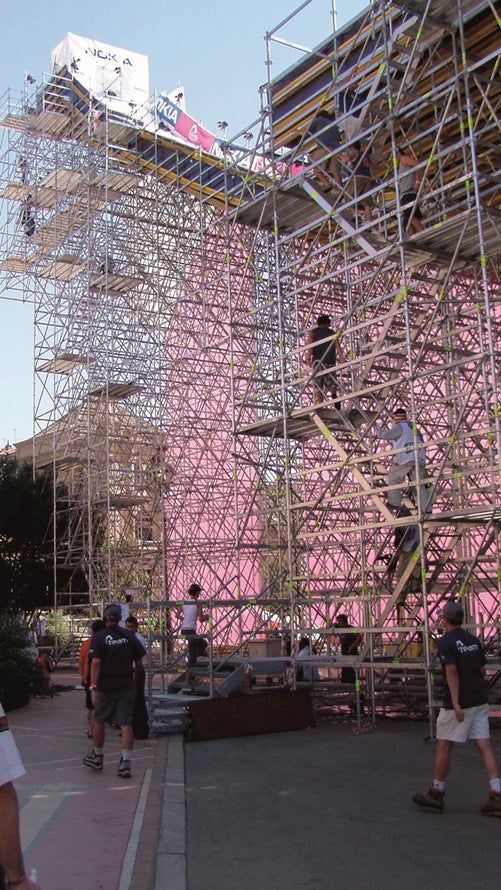 スノーボードランプ完成前の様子