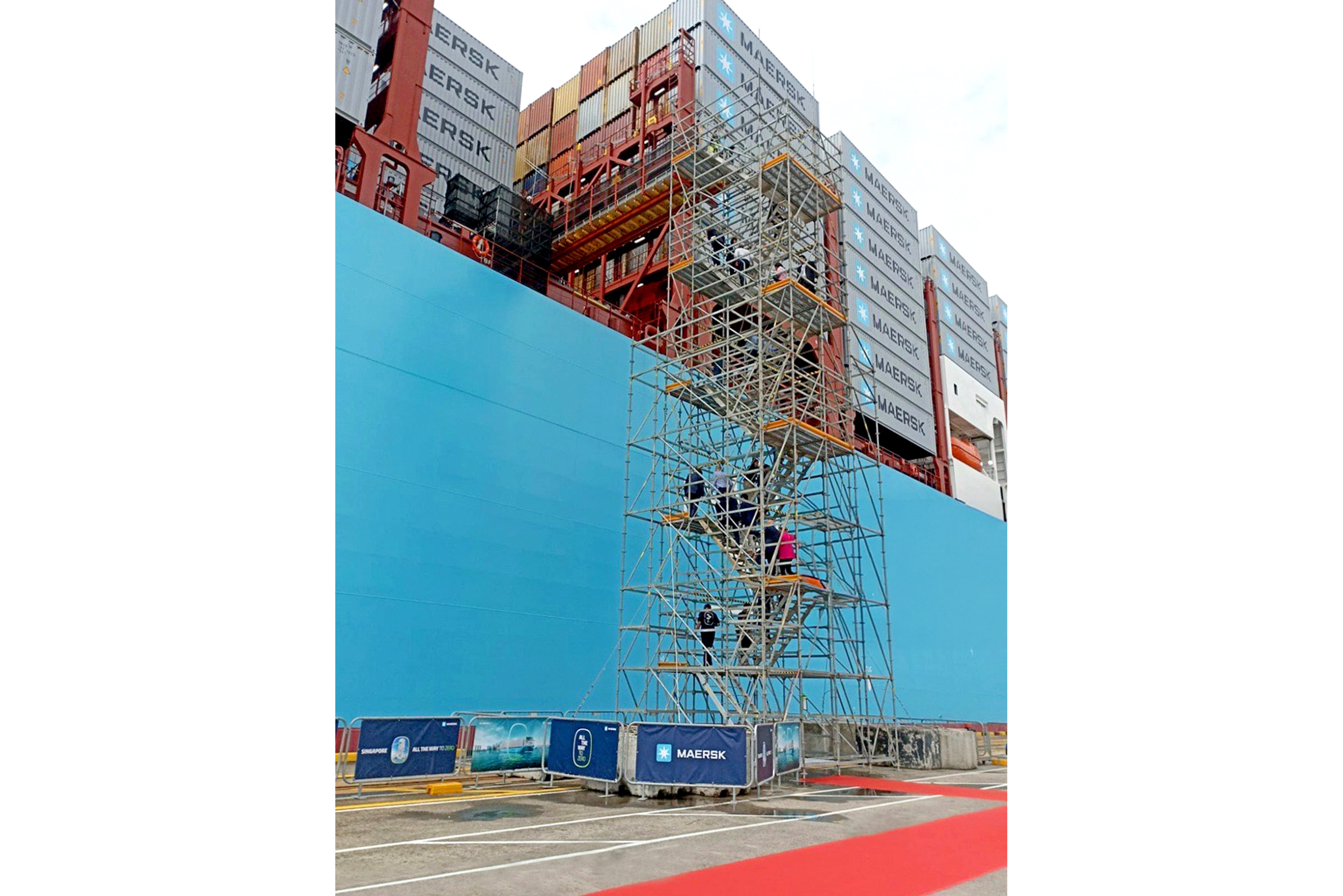 18 meters high stair tower in use by event attendees