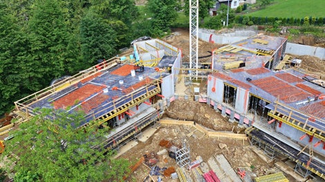 Vila Čeladná: nasazené stropní bednění MULTIFLEX