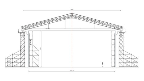 The PERI scaffolding solution – weather protection roof, support and interior scaffolding – was executed freestanding without any anchoring.
