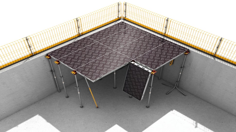 Die SKYMAX ermöglicht wirtschaftliches und sicheres Schalen von unten zugleich<br/>