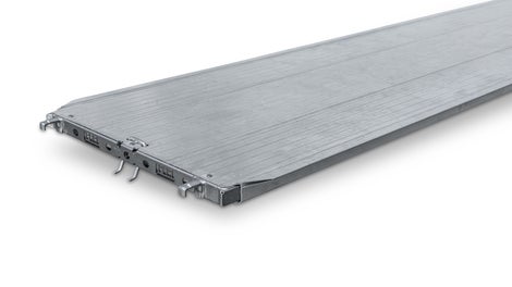 铝合金踏脚板是PERI UP踏脚板产品中重量最轻的踏脚板，因此能够最大程度减轻日常施工的作业强度。