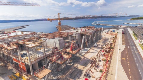 Zgrada terminala putničke luke Gaženica u izgradnji