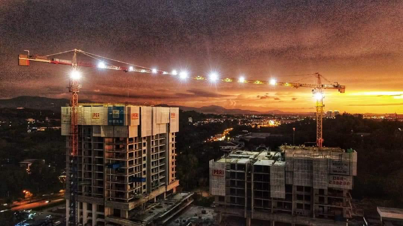 As the sun sets for another day in Kota Kinabalu the PERI Brand lights up