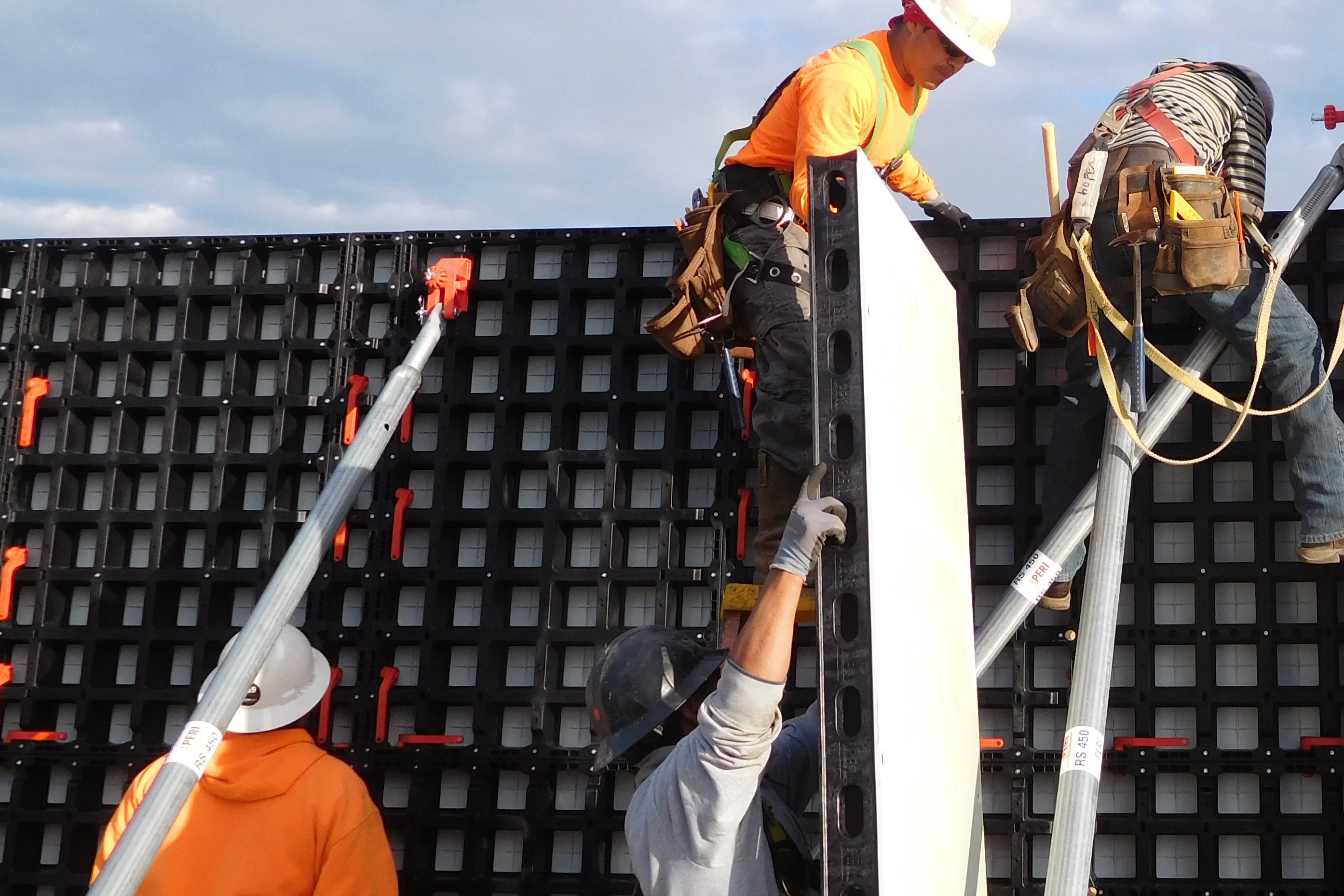 Walls and foundations are formed quickly and efficiently with very few parts and pieces required.