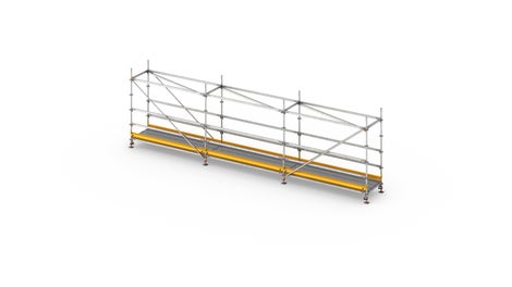 Med en bredde på 1 m er den komfortabel å gå på, også ved transport av materialer eller når noen kommer gående i motsatt retning