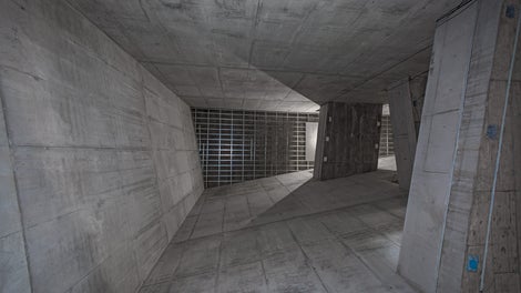 Das Museumsgebäude weist eine komplexe Geometrie nahezu ohne rechte Winkel auf.