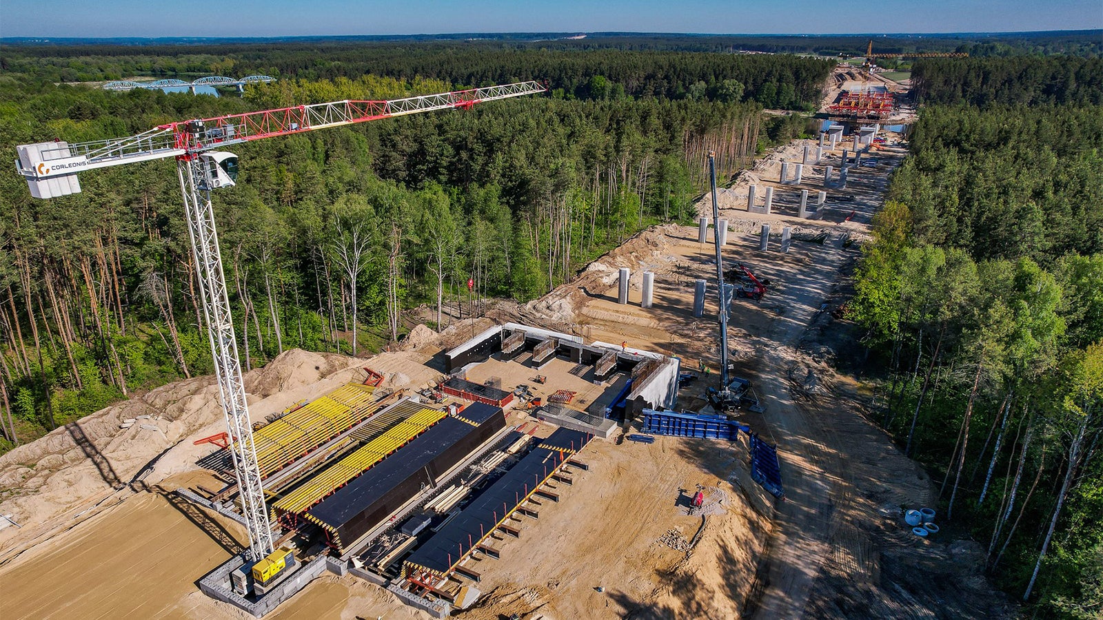 Wózki VBC PERI na budowie obiektu MS-5, droga ekspresowa S19, odcinek S19 Malewice Chlebczyn.