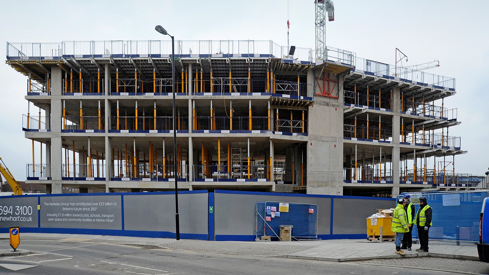 One of the three blocks, construction from one floor to the next, each floor measuring 1,400m2 took only eight days