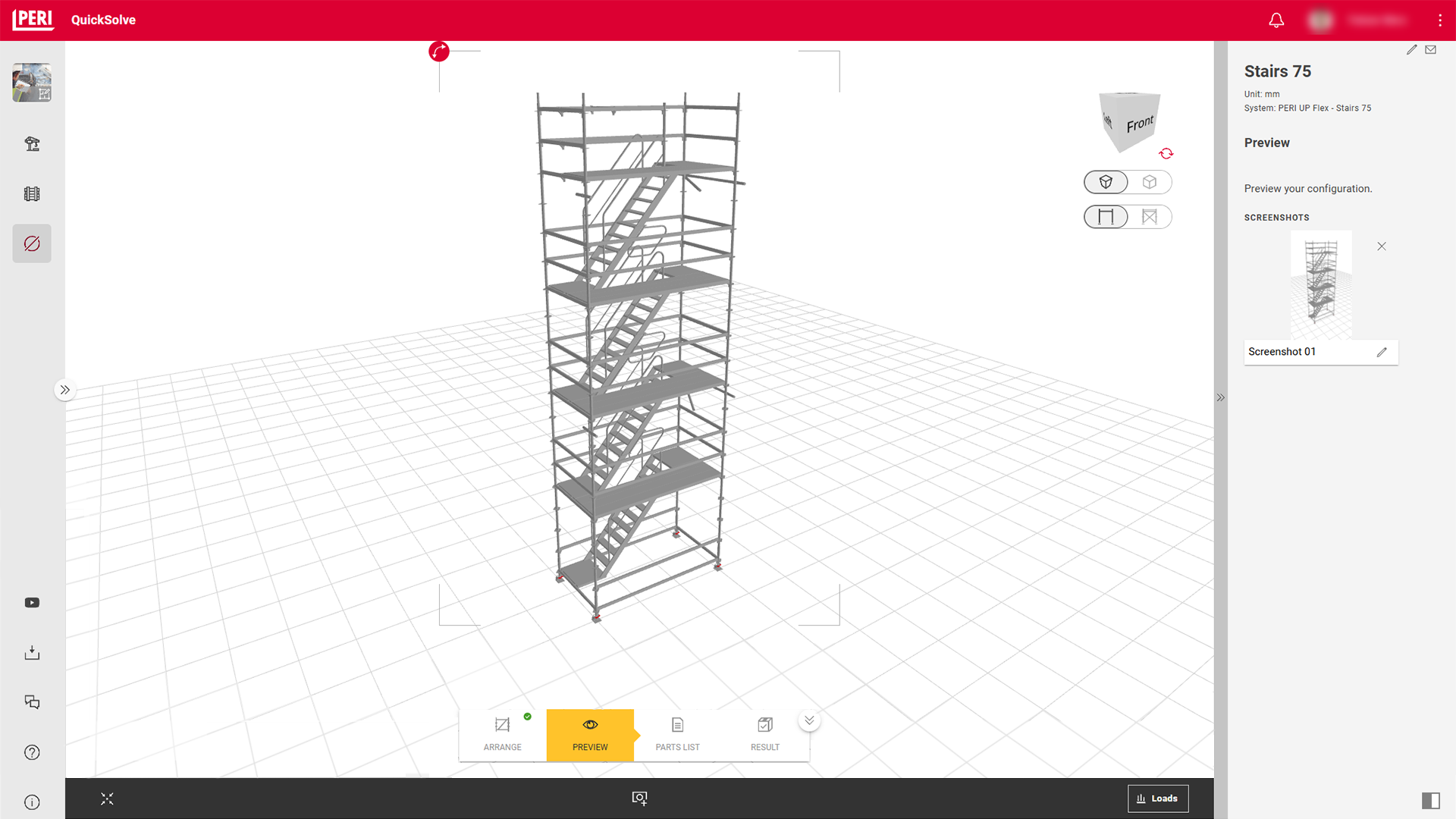Avec le planificateur d’accès, vous pouvez concevoir en quelques clics un système d’accès pour votre chantier. Sélectionnez les composants et options souhaités et visualisez la solution en 3D. Grâce à une liste de matériel et à une impression claire, le montage devient simple et compréhensible.