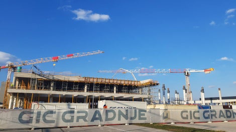 Izvedba greda i armiranobetonske ploče prve etaže novog terminala.