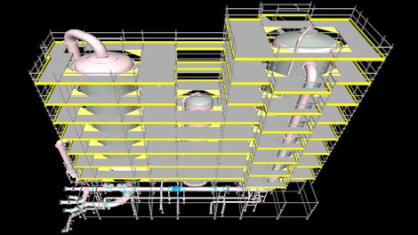 Her ses det tekniske 3D design af projeketet.