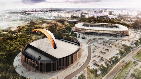 Zagłębiowski Park Sportowy w Sosnowcu - wizualizacja, fot. archiwum JSK Architekci Sp. z o.o.