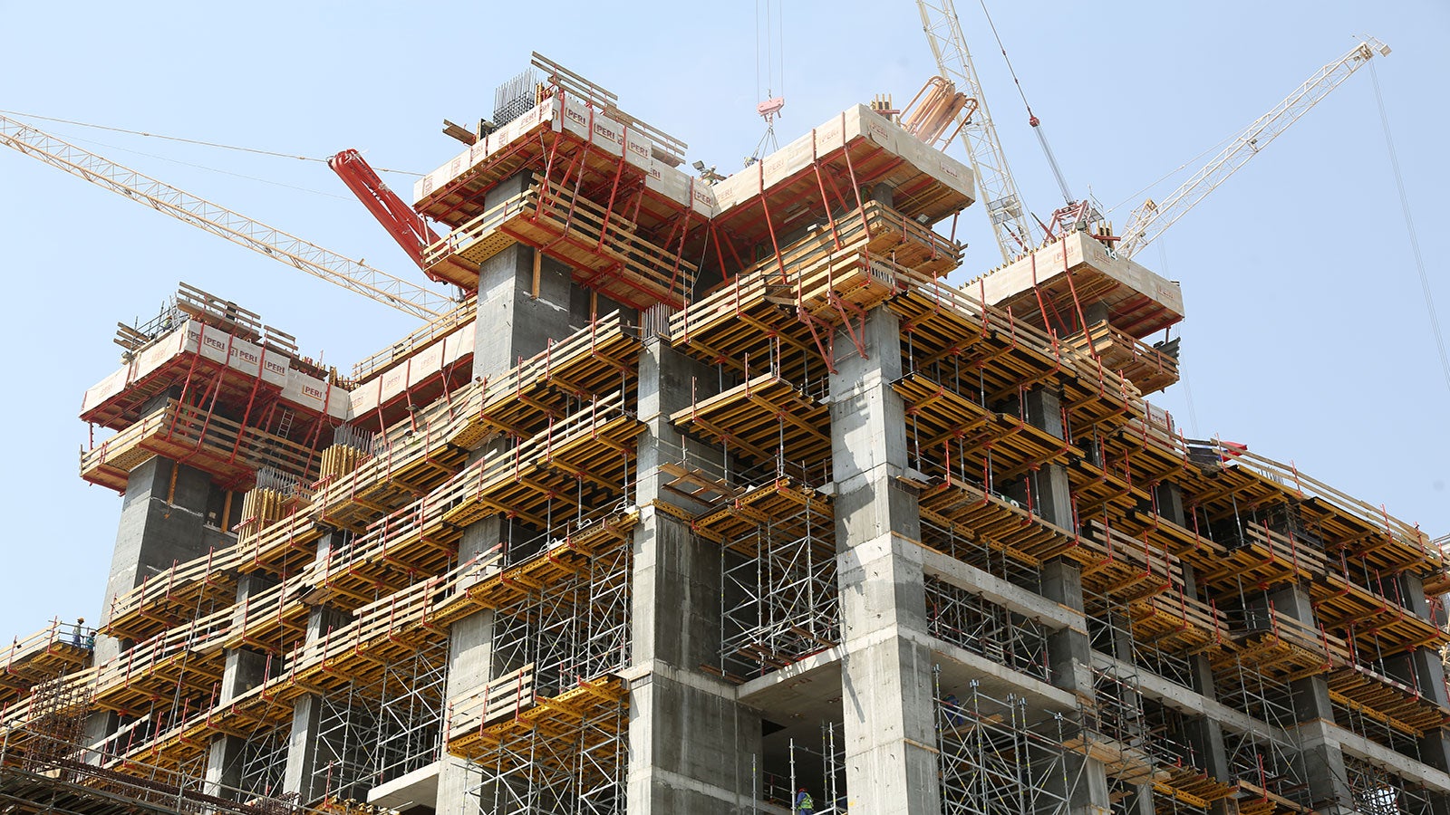 PERI UP Rosett shoring system used with GT24 girders for non-typical floors