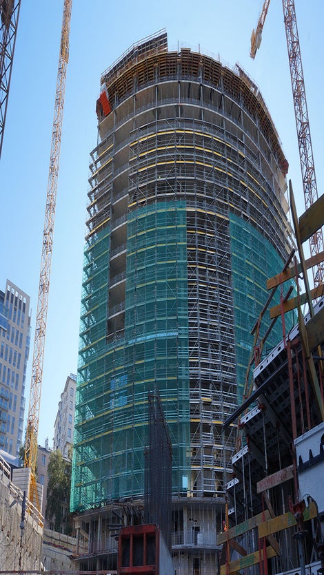 Warsaw Spire - rusztowania