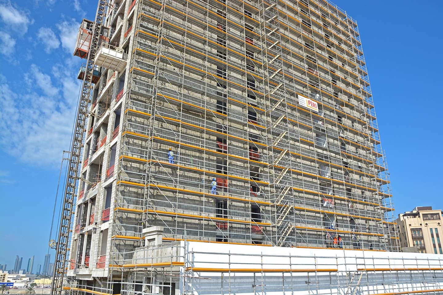 PERI UP Façade Scaffold provides a safe working environment and access to all levels