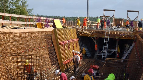 VARIO forme med VT 20 dragere, inde i støbedokken. 