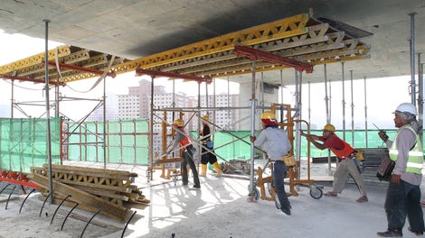 Moving PD8 Tableform to Outrigger Platform with trolley