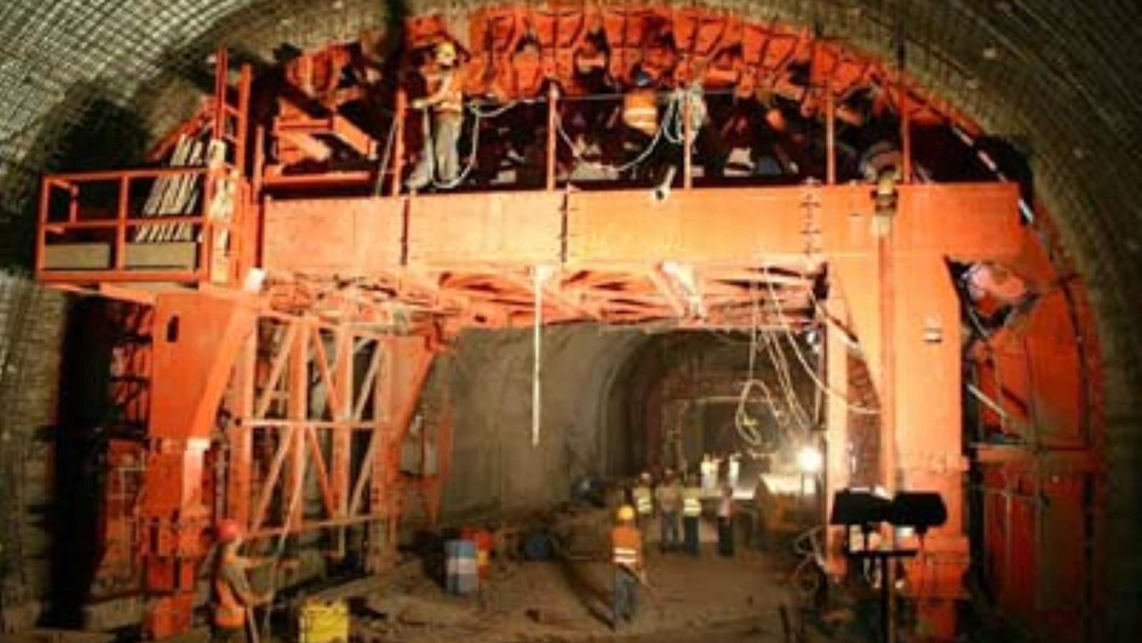 Vista transversal na 1ª betonagem