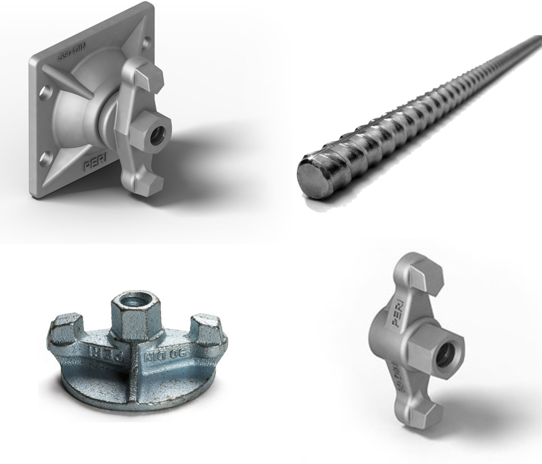 Tuercas y barras DW para atado y anclaje<br/>
