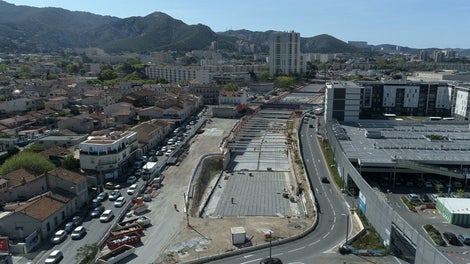 Début de la tranchée au niveau de l&#039;échangeur Florian