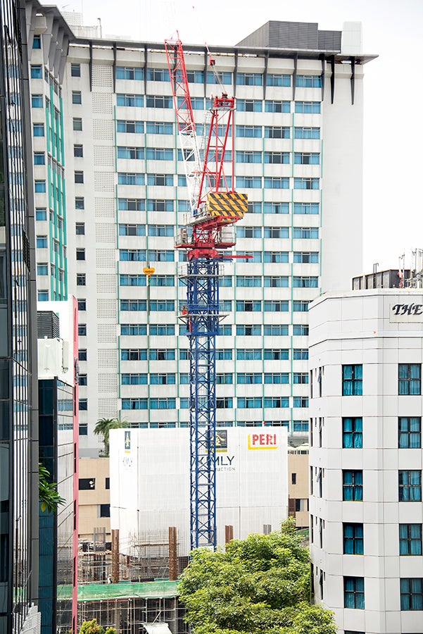 An overview of the site that is still in its early stage of construction work.
