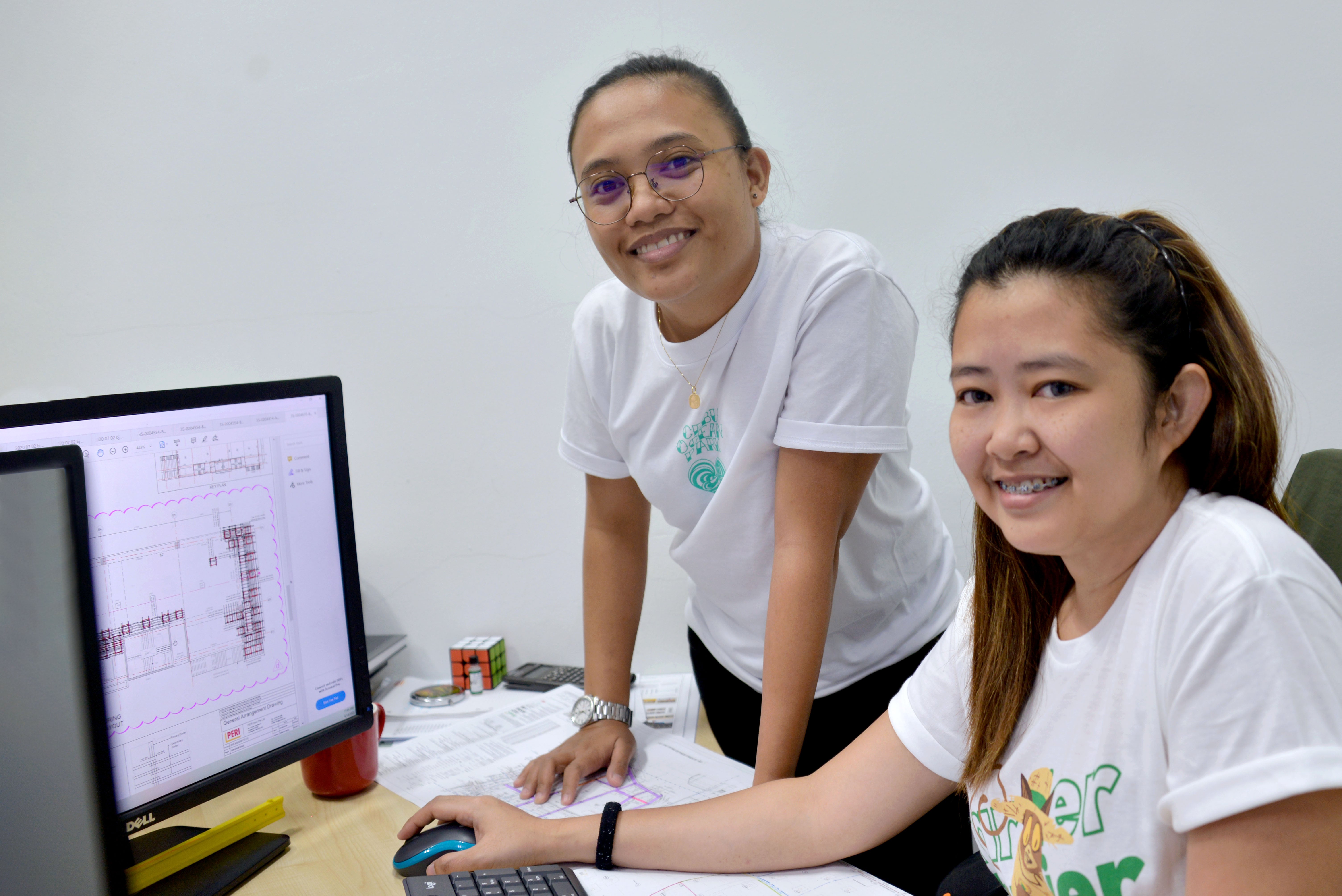 Shiela Quimora (left) and Krizza Rosales (right), our Design Engineers in-charge of the XCL World Academy Innovation Hub project