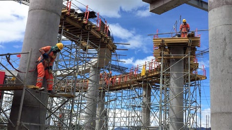 Multiflex, el encofrado flexible para vigas y losas, se adaptó sin dificultades para el soporte de la viga circular de cubierta.