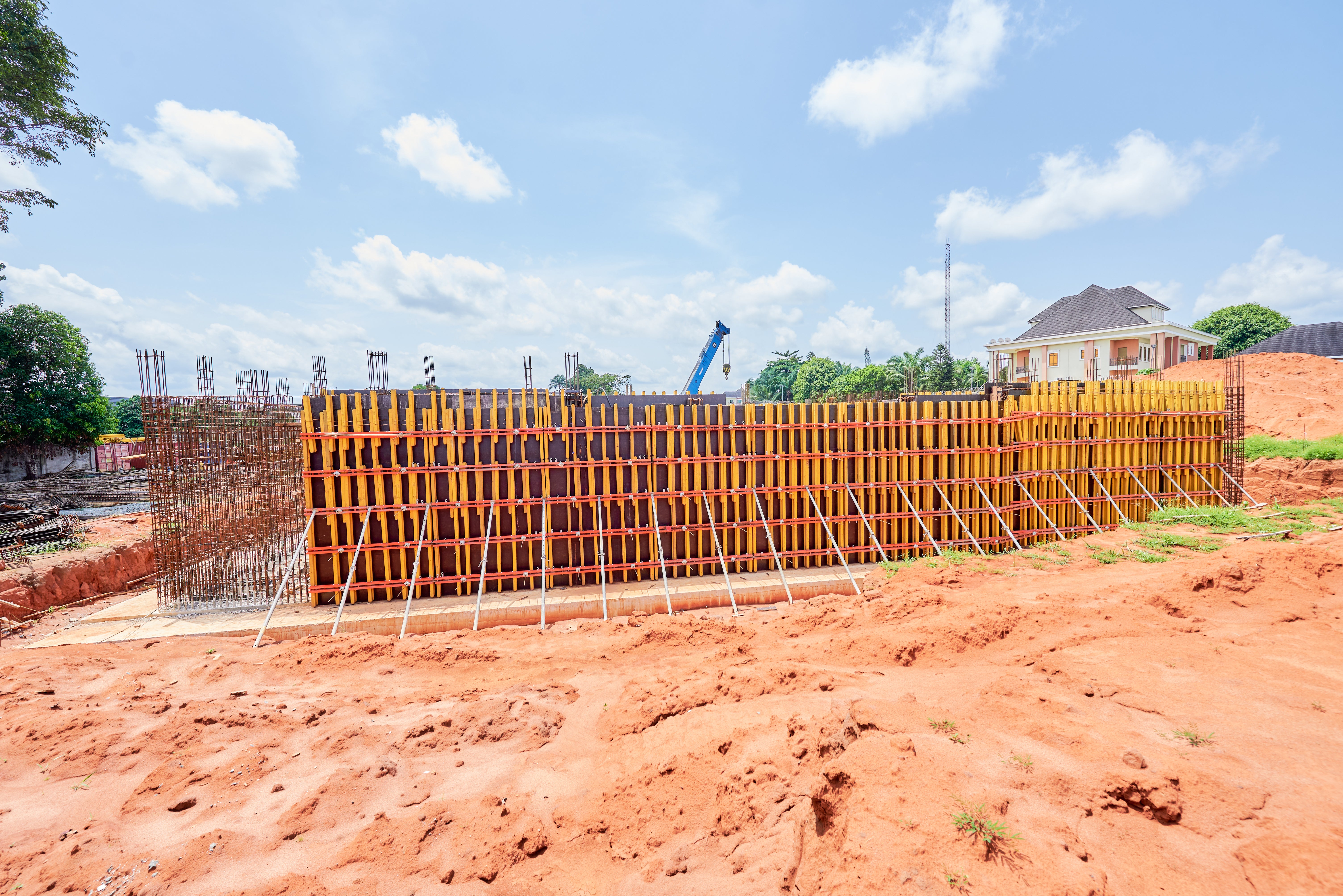 Basement wall construction using VARIO