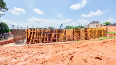 Basement wall construction using VARIO