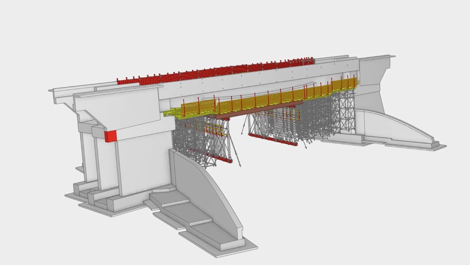 Wiadukt kolejowy Al. 29 Listopada, Kraków. Wizualizacja z programu Trimble Connect.