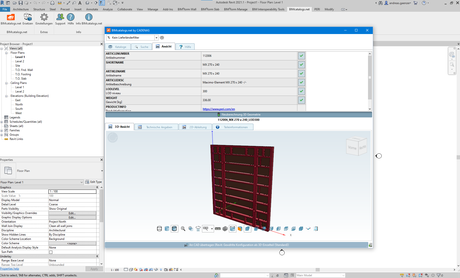 Das intelligente Plugin zur Schalungsplanung ermöglicht die Integration einer Vielzahl von PERI Systemteilen in verschiedenen CAD Programmen.<br/><br/>