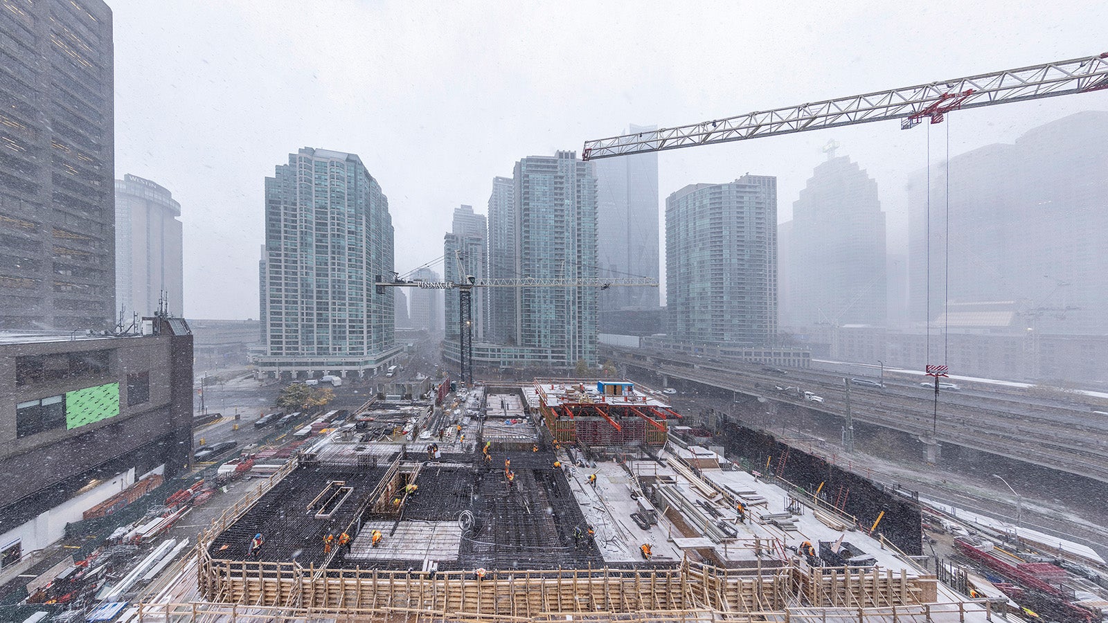 The Sky Tower will be the tallest residential tower in Canada reaching 105 storys with a total height of 345 meters.