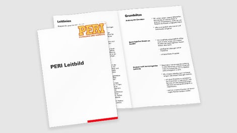 &lt;p&gt;Zum Erfolg von PERI geh&amp;ouml;rt von Anfang an ein stabiles Wertefundament. Es sind drei Grunds&amp;auml;tze, die Artur und Christl Schw&amp;ouml;rer besonders wichtig sind: Achtung des Einzelnen, bestm&amp;ouml;glicher Dienst am Kunden und Streben nach hervorragender Leistung. 1985 formt Gr&amp;uuml;nder Artur Schw&amp;ouml;rer aus diesen gelebten Grunds&amp;auml;tzen ein Leitbild.&lt;/p&gt;<br/>