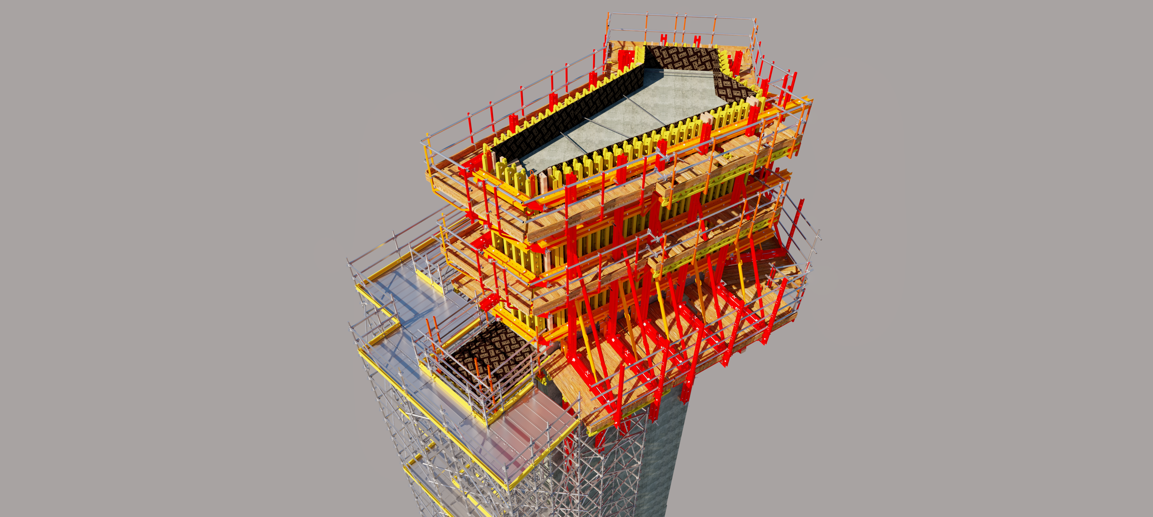 High-quality digital engineering visualisation of a Hinkley Point C column, created using BIM and 3D modelling to support construction planning and delivery.