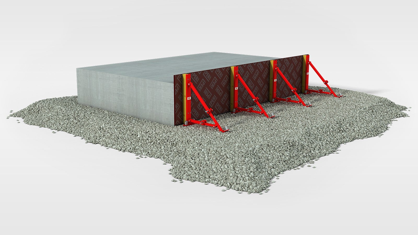 Der PERI Abschalbock-2 kann bei Bodenplatten bis zu 60 cm Höhe eingesetzt werden.