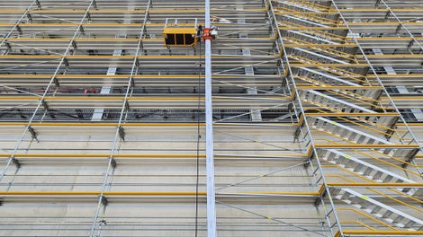 Der Alimak STS 300 denkt Gerüsttransport weiter und sorgt damit für hohe Effizienz und Zeiteinsparung.<br/>