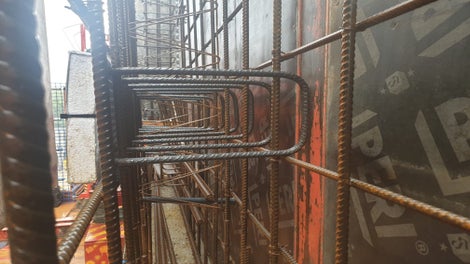 The system is installed inside the formwork's front face, and the casing lids make for easy removal.