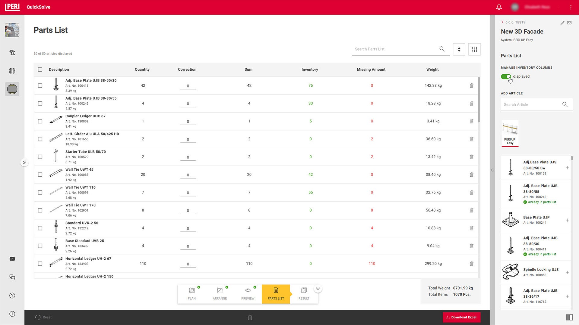 Obtenez une solution entièrement automatique pour les échafaudages de façade, basée sur une planification intuitive de tous types de géométries de bâtiments. Définissez la forme du toit, le niveau du sol et les ouvertures, puis choisissez parmi différentes options afin d’optimiser l’utilisation du matériel d’échafaudage.
